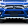 Защита переднего бампера d76+d57 с профильной защитой картера Toyota Hilux (2015-2025)