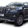 Защита переднего бампера d76+d57 с профильной защитой картера Toyota Land Cruiser Prado 150 (2017-2021)