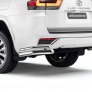 Защита заднего бампера d76+d42 уголки Rival для Toyota Land Cruiser 300  Anniversary (2021-2025)
