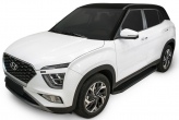 Пороги алюминиевые Rival Premium-Black для Hyundai Creta (2021-2025)