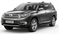 Пороги алюминиевые Black Toyota Highlander (2007-2014)