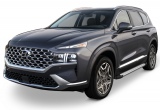 Пороги алюминиевые Silver Hyundai Santa Fe (2021-2024)