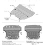 Защита картера и КПП (алюминий) Rival Geely Coolray (2019-2024)