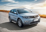 Пороги алюминиевые Silver для Geely Atlas (2018-2021)