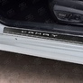 Накладки на пороги карбон с надписью RUSSTAL для Toyota Camry (2018-2024)