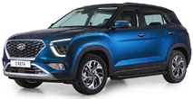 Пороги алюминиевые Rival Black для Hyundai Creta (2021-2024)