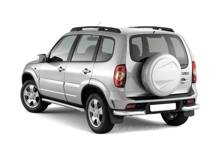 Защита заднего бампера уголки d63 НПС PT GROUP для Lada Niva Travel (2020-2025) LNT-21-220104.00