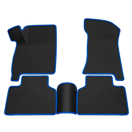 Коврики в салон резиновые с синим кантом 3D EVA ромб Rezkon для LADA  2112 (1999-2009) 9239050103