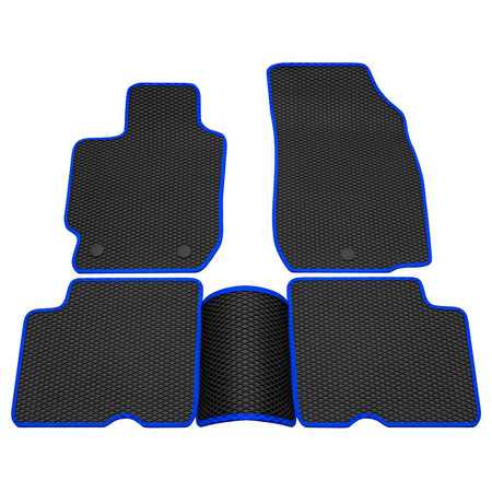Коврики в салон резиновые EVA ромб с синим кантом для Nissan Almera (2013-2018) 9025005203