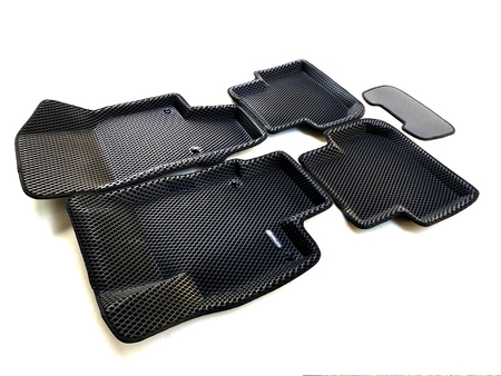 3D Коврики в салон черные Euromat3D EVA для удлиненные Volkswagen Tiguan (2017-2024) EM3DEVA-005415