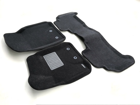 3D Коврики в салон серые с крепежом Euromat3D Business для Toyota Land Cruiser 200 (2012-2021) EMC3D-005103G