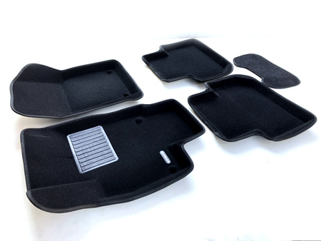 3D Коврики в салон укороченные черные Euromat3D Business для Volkswagen Tiguan (2017-2024) EMC3D-005415.1