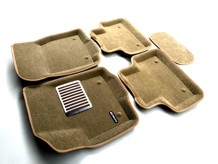 3D Коврики в салон бежевые Euromat3D LUX для Jaguar E-Pace (2017-2025) EM3D-002757T