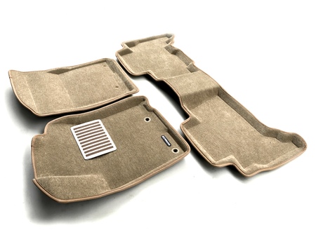 3D Коврики в салон бежевые Euromat3D LUX с крепежом для Toyota Land Cruiser Prado 150 (2013-2024) EM3D-005120T