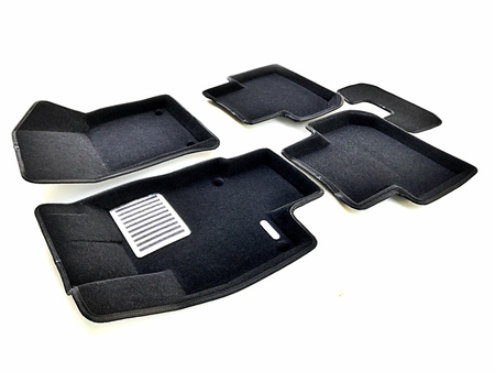 3D Коврики в салон укороченные черные Euromat3D LUX для Volkswagen Tiguan (2017-2024) EM3D-005415.1