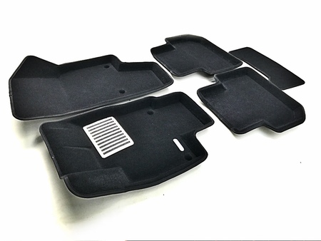 3D Коврики в салон удлиненные черные Euromat3D LUX для Volkswagen Tiguan (2017-2024) EM3D-005415