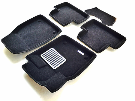 3D Коврики в салон черные Euromat3D LUX для Volvo S40 (2007-2019) EM3D-005501