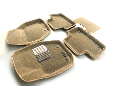 3D Коврики в салон бежевые Euromat3D LUX для Volvo XC 60 (2008-2017) EM3D-005505T