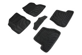3D EVA коврики в салон черные Seintex соты для Ford Focus АКПП (2015-2019)