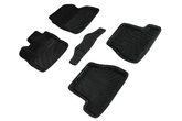 3D EVA коврики в салон черные Seintex соты для Ford Focus МКПП (2011-2015)