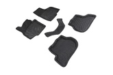 3D EVA коврики в салон черные Seintex соты для Seat Leon (2005-2012)