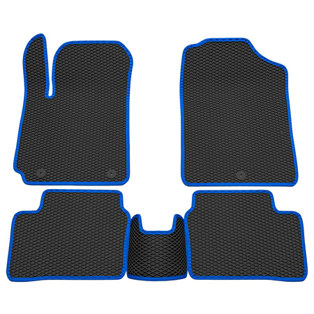 Коврики в салон резиновые EVA ромб с синим кантом для Kia Picanto (2011-2017) 9021050203