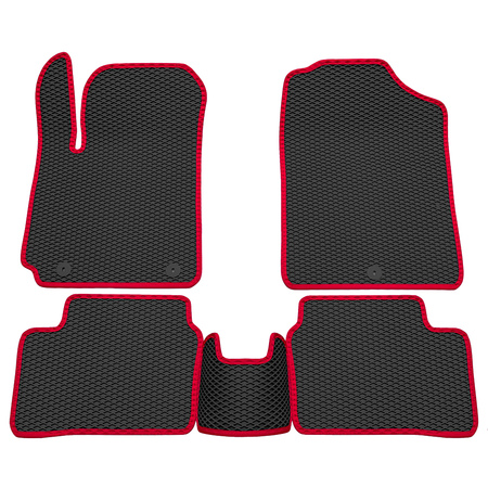 Коврики в салон резиновые EVA ромб с красным кантом для Kia Picanto (2011-2017) 9021050204