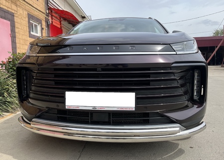 Защита переднего бампера двойная UKO для Exeed TXL (2021-2025) CHETXL.21.03