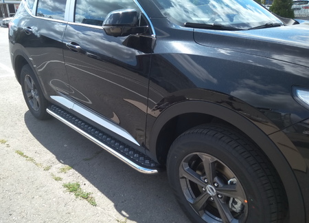 Пороги с накладным листом UKO для Haval F7x (2019-2021) GWF7.19.41