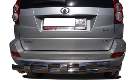 Защита заднего бампера двойная с перемычками UKO для Haval H5 (2020-2021) GWH5.20.25