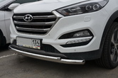 Защита переднего бампера двойная UKO для Hyundai Tucson (2015-2018)