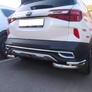 Защита заднего бампера угловая двойная UKO для Kia Seltos (2020-2024)