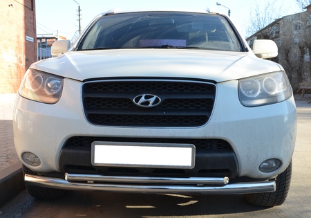 Защита переднего бампера двойная UKO для Hyundai Santa Fe (2006-2010) HYSF.06.03