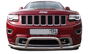 Защита переднего бампера одинарная+низкая скоба UKO для Jeep Grand Cherokee (2013-2023)
