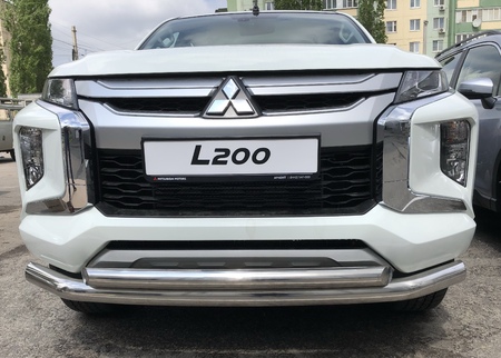 Защита переднего бампера двойная UKO для Mitsubishi L200 (2019-2024) MSL200.19.03