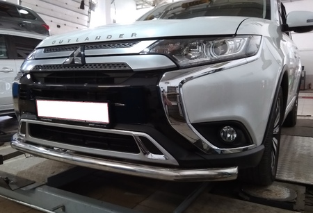 Защита переднего бампера UKO для Mitsubishi Outlander (2018-2023) MSO.19.02