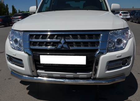 Защита переднего бампера UKO для Mitsubishi Pajero IV (2006-2018) MSP4.14-01