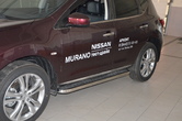 Пороги с накладным листом UKO для Nissan Murano (2016-2023)