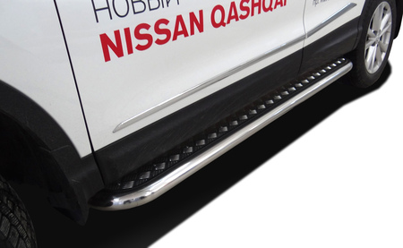 Пороги с накладным листом UKO для Nissan Qashqai (2014-2019) NQ.15.42