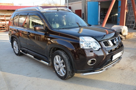 Пороги труба с проступью UKO для Nissan X-Trail (2010-2014) NXT.10.93