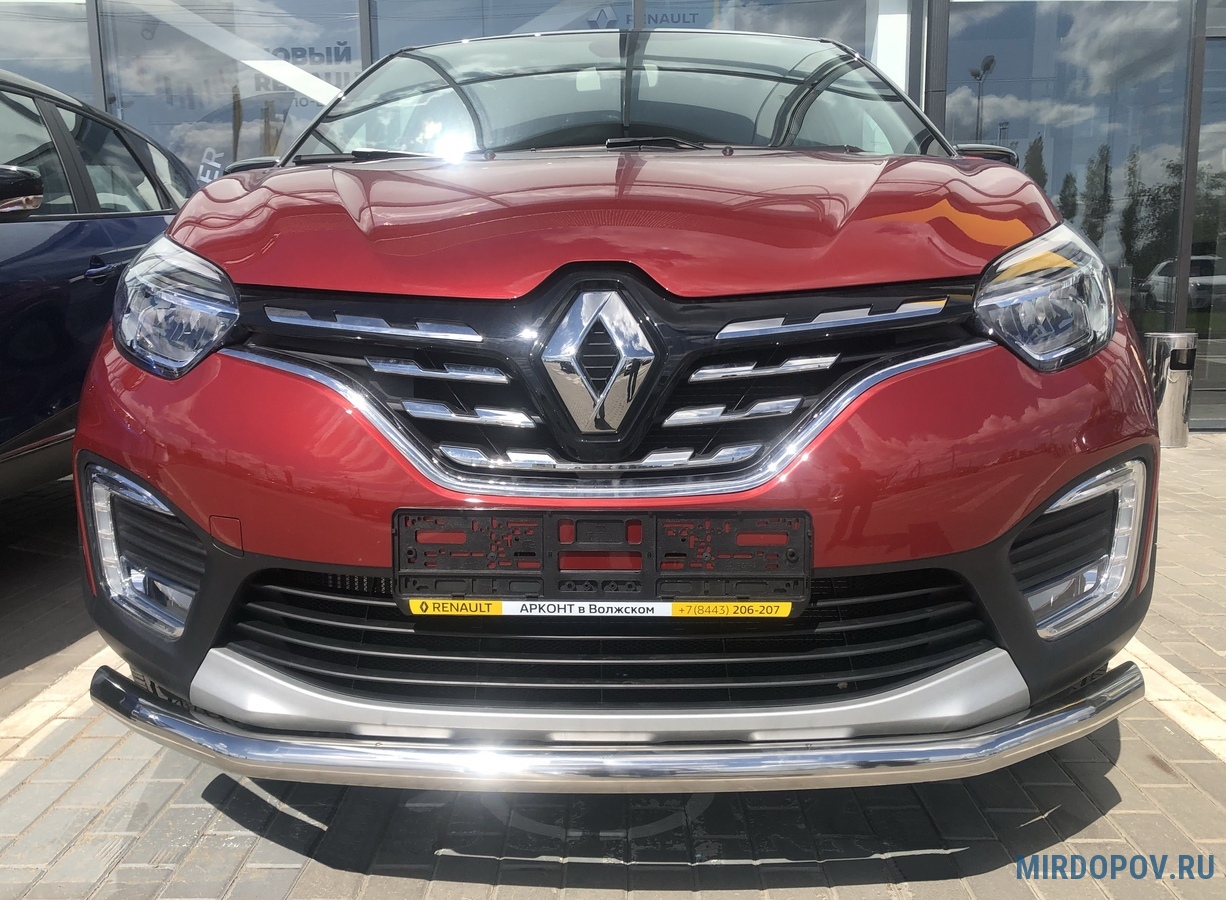 Защита переднего бампера с подгибами UKO для Renault Kaptur (2020-2024) №  RK.21.01 - купить по лучшей цене на mirdopov.ru