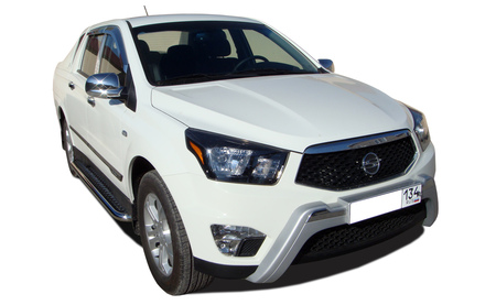 Пороги с накладным листом UKO для SsangYong Actyon Sport (2012-2015) SYACS.12.41