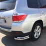 Защита заднего бампера угловая двойная UKO для Toyota Highlander (2010-2014)