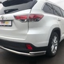 Защита заднего бампера угловая большая двойная UKO для Toyota Highlander (2014-2017)