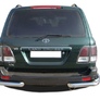 Защита заднего бампера угловая двойная UKO для Toyota Land Cruiser 100 (1998-2007)