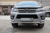 Защита переднего бампера волна UKO для Toyota Hilux (2015-2020)