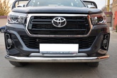 Защита переднего бампера UKO для Toyota Hilux Exclusive Black (2018-2020)