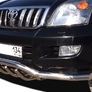 Защита переднего бампера двойная волна + зубья UKO для Toyota Land Cruiser Prado (2002-2009)