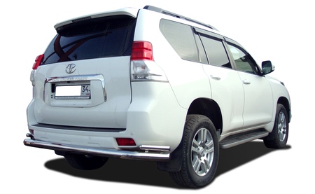 Защита заднего бампера угловая большая двойная UKO для Toyota Land Cruiser Prado (2009-2013) TLCP150.10.21