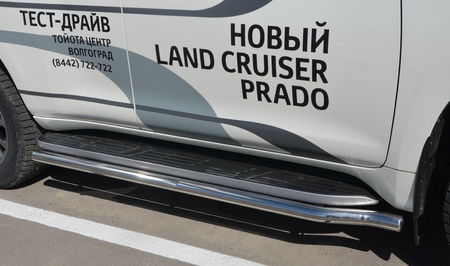 Защита штатного порога UKO для Toyota Land Cruiser Prado Black Onyx (2020-2024) TLCP150.20.30-3